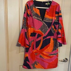 Trina Turk Pink and Orange Abstract Mini Dress